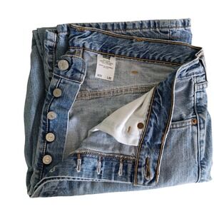 Levis Mens 501 Sz 38/32 Light Wash Denim Jeans Button Fly Classic Preppy Y2K